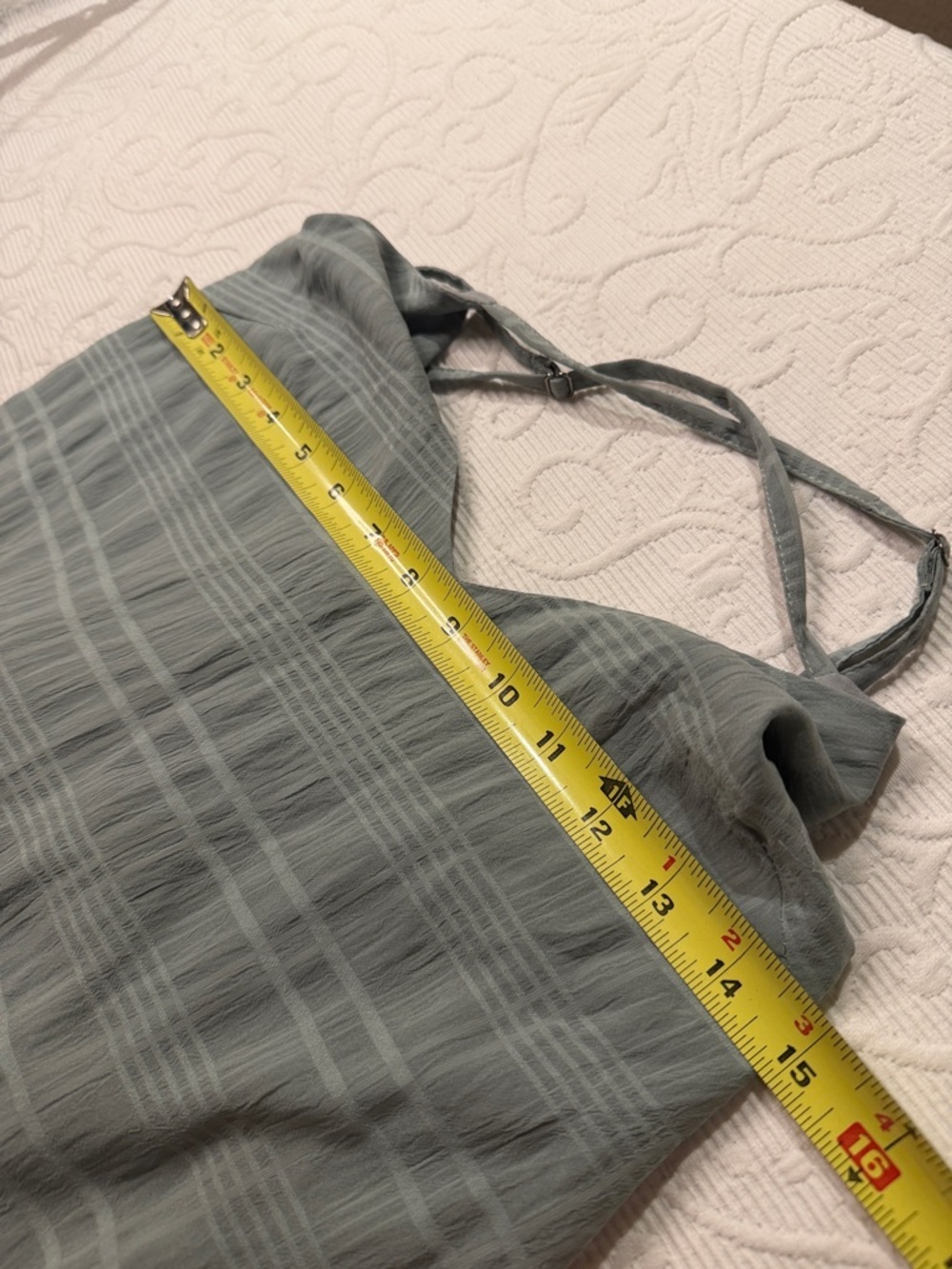 Lulu's Light Sage Grid-Texture Tiered Maxi Dress - Picture 8 of 12